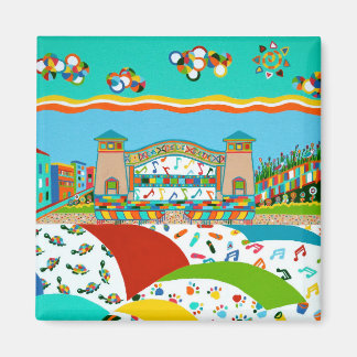 Zee Isle City Band Shell Square Magnet