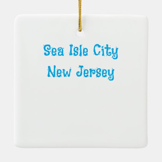 Zee Isle City kerstornament Keramisch Ornament (Achterkant)
