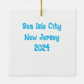 Zee Isle City kerstornament Keramisch Ornament (Achterkant)