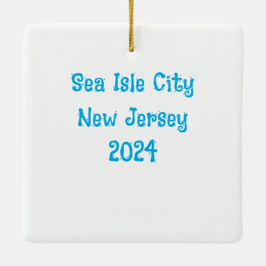 Zee Isle City kerstornament Keramisch Ornament (Achterkant)