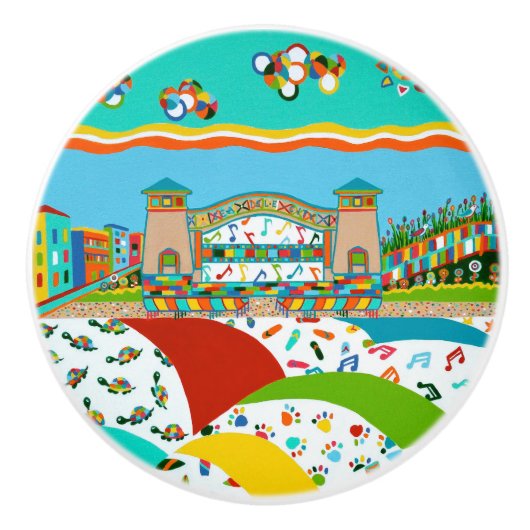 Zee Isle City New Jersey Ceramic Pull Knob Keramische Knop (Voorkant)