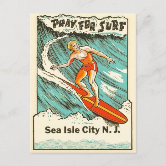 Zee Isle City New Jersey  surfreizen Briefkaart (Voorkant)