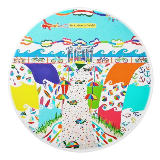 Zee Isle City Promenade Keramische Pull Knop (Voorkant)