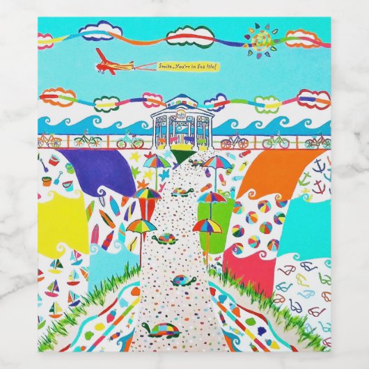 Zee Isle Promenade Wijn/Mousserende Wijnfles Etike Wijn Etiket (Enkel label)