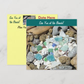 Zee je bij de Beach! Uitnodigingen! KustFossils Kaart (Voorkant / Achterkant)