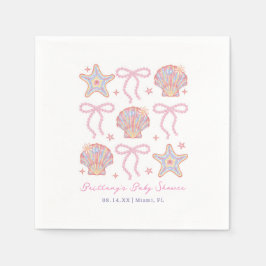 Zee je binnenkort Baby Girl Coastal Baby shower Servet