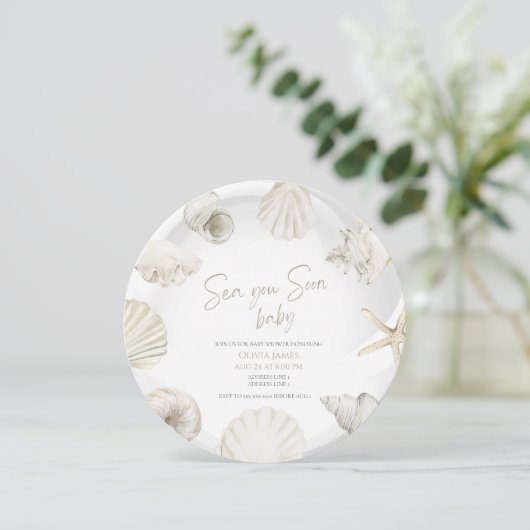 Zee je binnenkort baby shower kaart (Staand voorkant)