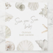 Zee je binnenkort baby shower wijn etiket (Enkel label)