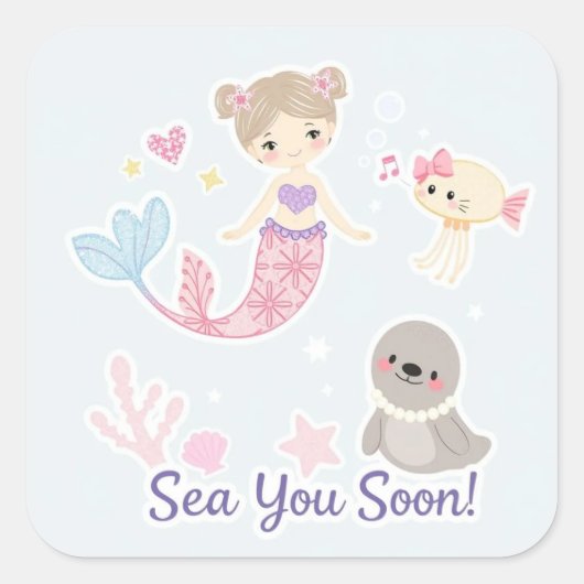 Zee je binnenkort vierkante Sticker (Voorkant)