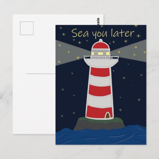 Zee je later vuurtoren briefkaart postcrossing (Voorkant / Achterkant)