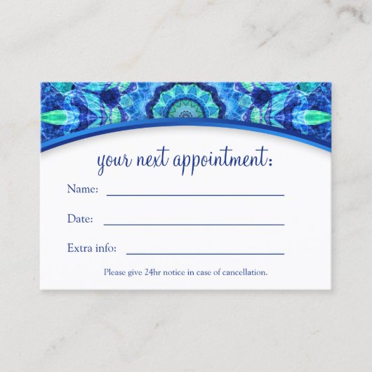 Zee Jewel Mandala Appointment Card Afsprakenkaartje (Voorkant)