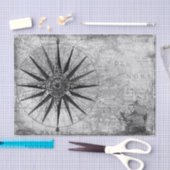 Zee Kaart compas, oude kaarten retro Tissuepapier (Craft)