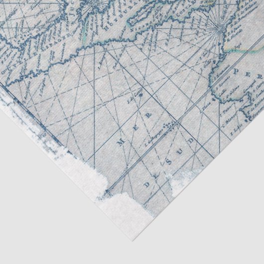 Zee Kaart  Kaart Nautisch strand Tissuepapier (Detail)