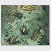 Zee Kaart — Papierrol Cadeaupapier (Vlak)