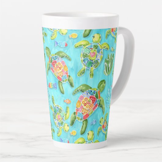 Zee Kantaarnschildpadden Latte Mok (Rechterhoek)