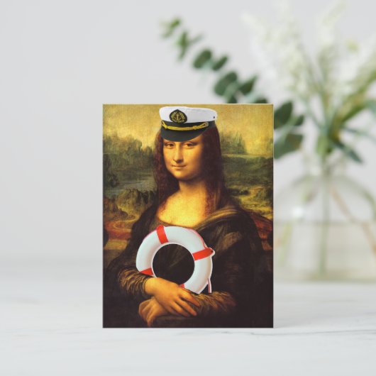 Zee Kapitein Mona Lisa Briefkaart (Staand voorkant)