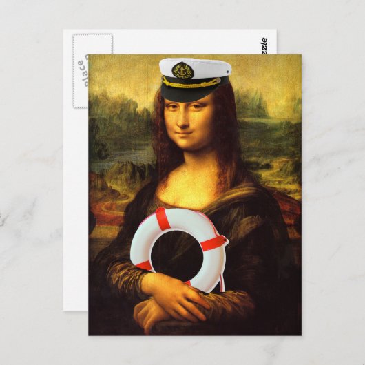 Zee Kapitein Mona Lisa Briefkaart (Voorkant / Achterkant)