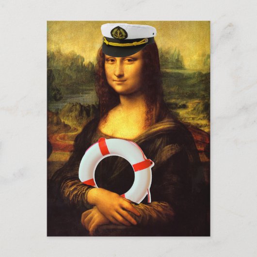Zee Kapitein Mona Lisa Briefkaart (Voorkant)