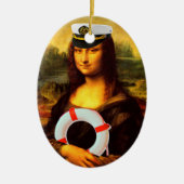 Zee Kapitein Mona Lisa Keramisch Ornament (Voorkant)