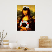 Zee Kapitein Mona Lisa Poster (Keuken)