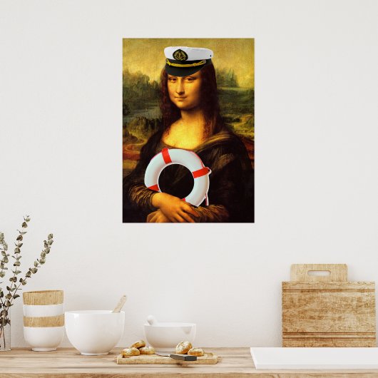 Zee Kapitein Mona Lisa Poster (Keuken)