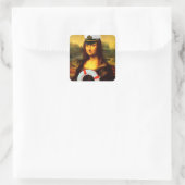 Zee Kapitein Mona Lisa Vierkante Sticker (Tas)