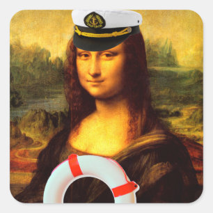 Zee Kapitein Mona Lisa Vierkante Sticker
