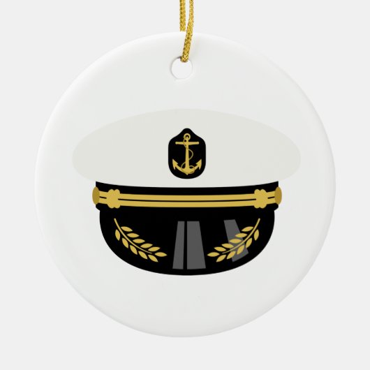 Zee Kapitein Pet Keramisch Ornament (Voorkant)