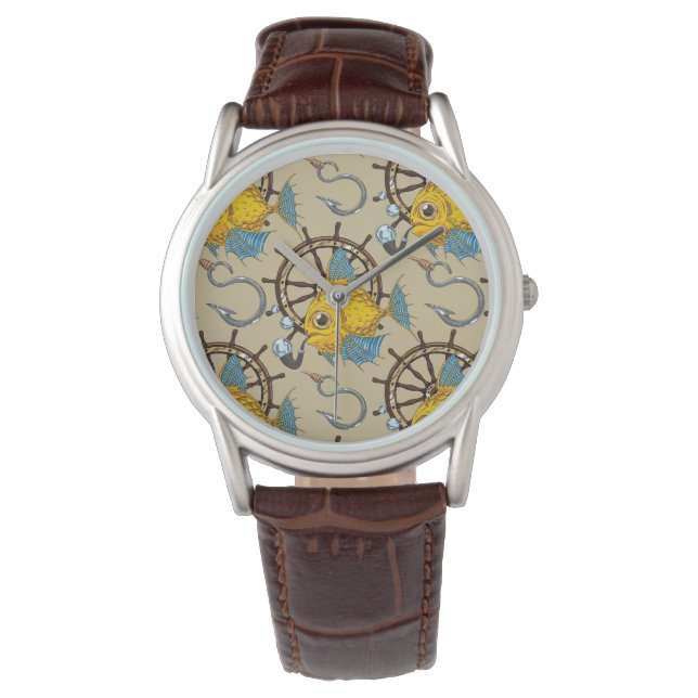 Zee kapitein vispatroon horloge (Voorkant)