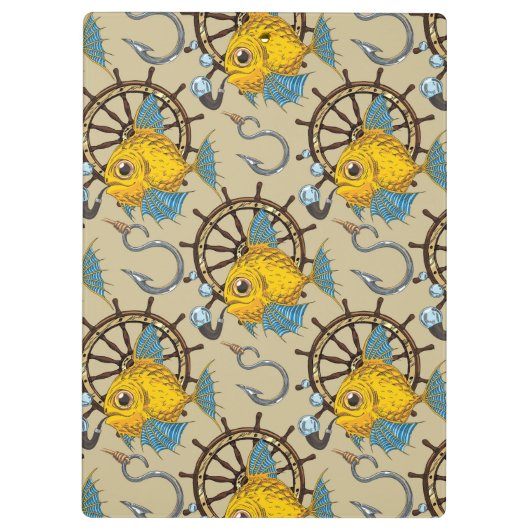 Zee kapitein vispatroon klembord (Achterkant)