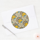 Zee kapitein vispatroon ronde sticker (Envelop)