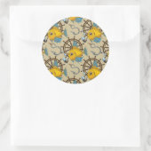 Zee kapitein vispatroon ronde sticker (Tas)