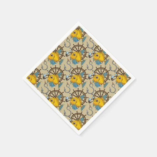 Zee kapitein vispatroon servet (Hoek)