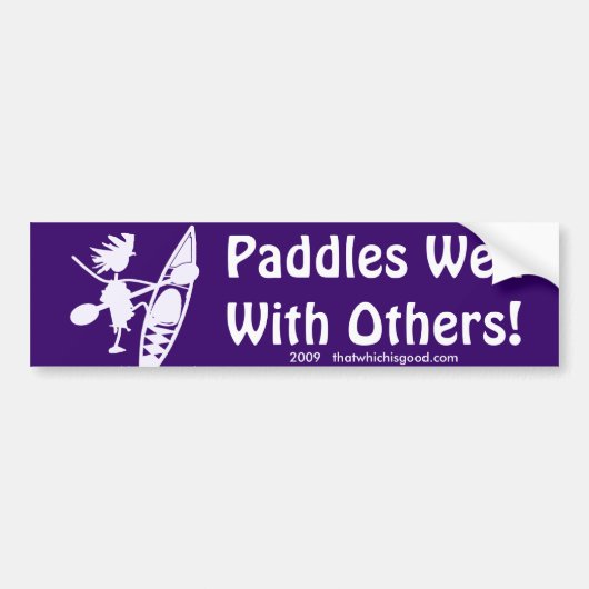 Zee Kayak Paddles Well White Bumpersticker (Voorkant)
