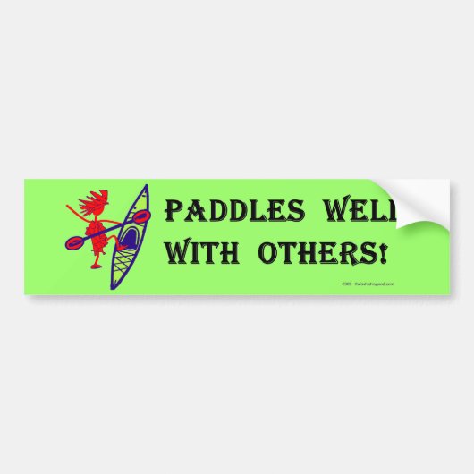 Zee Kayak Paddles Well White Bumpersticker (Voorkant)