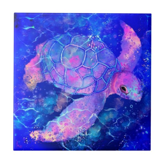 Zee keramische Tegel Tegeltje (Voorkant)