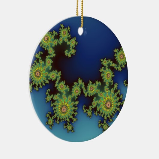 Zee kerstfractal keramisch ornament (Rechts)