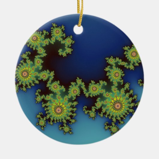 Zee kerstfractal keramisch ornament (Voorkant)