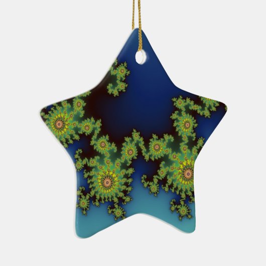 Zee kerstfractal keramisch ornament (Rechts)