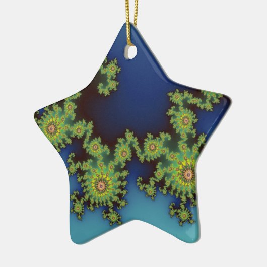 Zee kerstfractal keramisch ornament (Links)