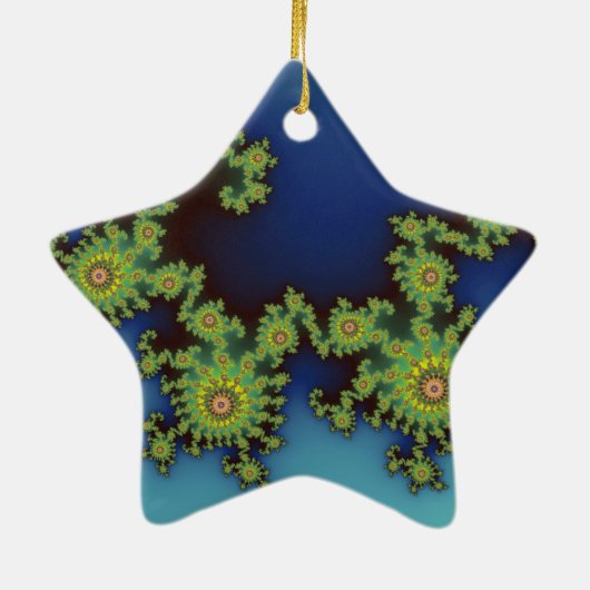 Zee kerstfractal keramisch ornament (Achterkant)