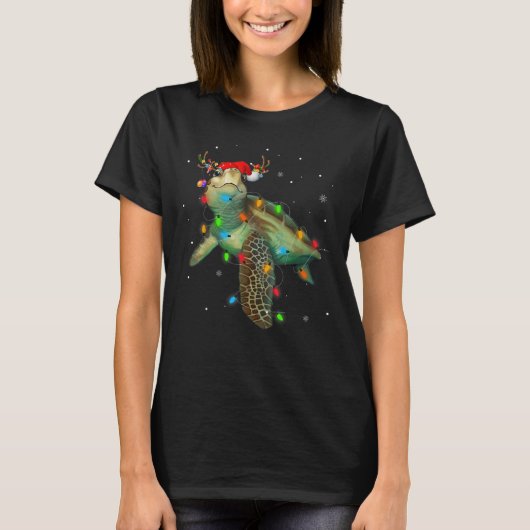Zee Kerstmis met kerstlampje Kerstmis T-shirt (Voorkant)