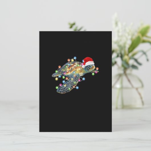 Zee kerstverlichting Zee Turtle Xmas S Kaart (Staand voorkant)