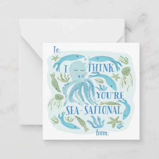 Zee-klaslokaal Valentijn Notitiekaartje (Voorkant)