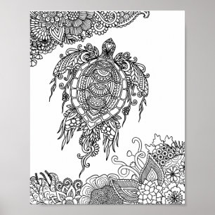 Zee - Kleur uw eigen kunst Poster