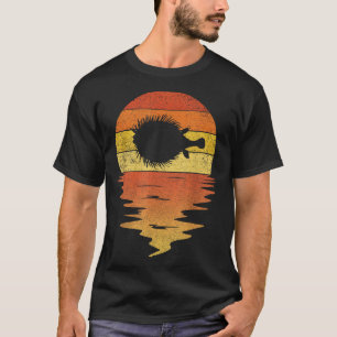 Zee Kogelvis T-shirt Retro Zonsondergang 70s Vinta