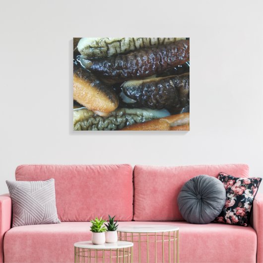 Zee Komkommer ... Yaowarat Market Food Canvas Afdruk (Insitu (Woonkamer))