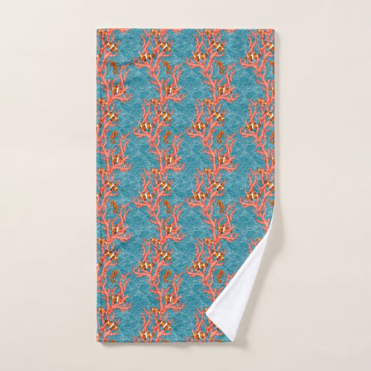 Zee koraal en clownfish bad handdoek (Handdoek)