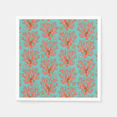 Zee koraal met zee wezens servet (Voorkant)