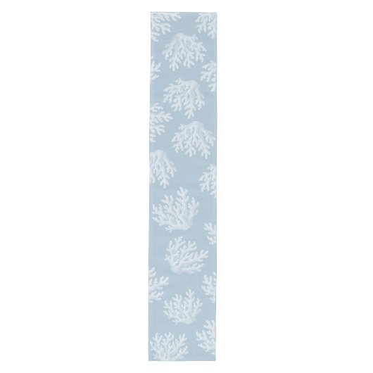 Zee Koraal Silhouet | Nevelig Blauw Medium Tafelloper (Voorkant)